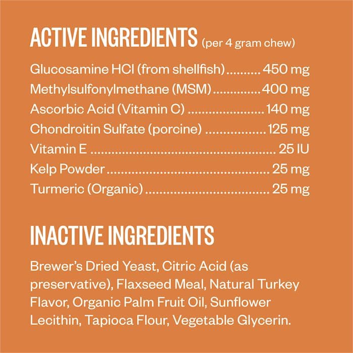 Ollie Zoomies Dog Hip and Joint Supplement - Glucosamine and Glucosamine Chondroitin for Inflimation Relief, 60 Count Appx.