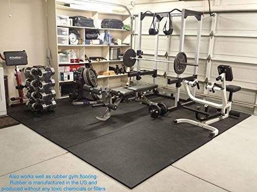 American Heavy Duty Rubber Stall Mats - Stable/Horse Thick, Durable Black 4 Center Tiles 3/8" Thick Expansion Set