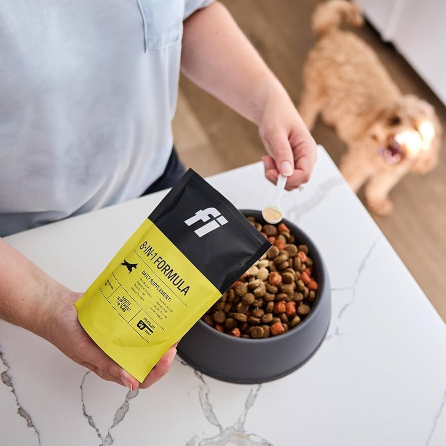 Fi 8-in-1 Dog Supplement Powder | Health Support for Bone, Skin, Digestion, Immunity & Joint Supplement for Dogs | Vet-Formulated for Puppies, Adults and Seniors | 90 Scoops