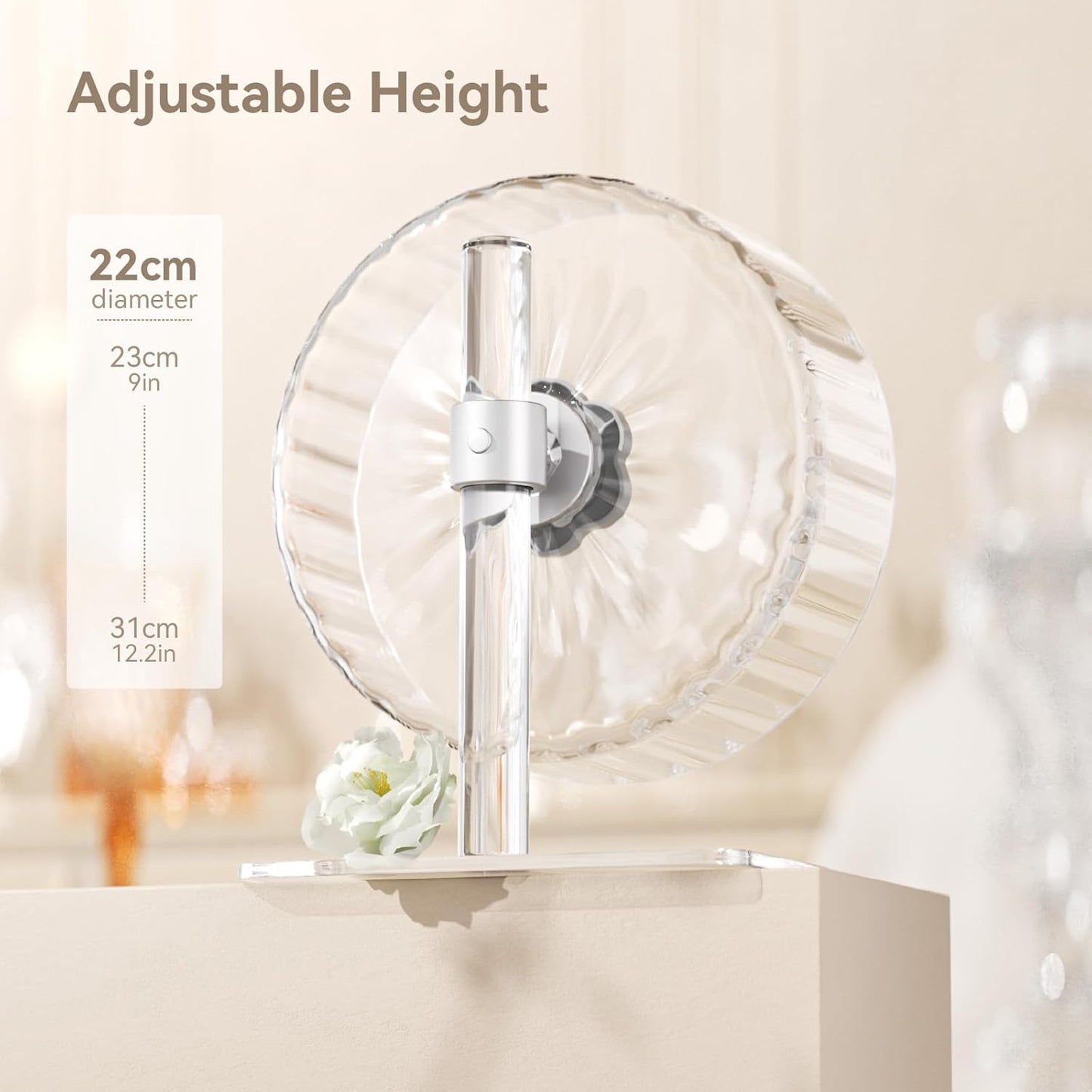 BUCATSTATE Hamster Exercise Wheel 8.2", Upgraded Super-Silent Spinner Hamster Running Wheels with Adjustable Base & Rust-roof Bearing for Dwarf Syrian Hamster Gerbils Rats