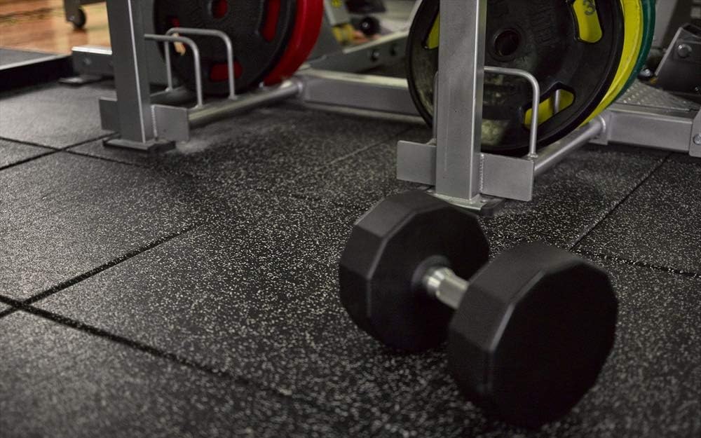 American Floor Mats - Extreme Rubber Gym Tiles - 1 Inch Thick Colorful Rubber Mats - Superior Shock and Sound Absorbing - 10% Blue - 2' x 2' Single Tile (Covers 4 Sq Ft)