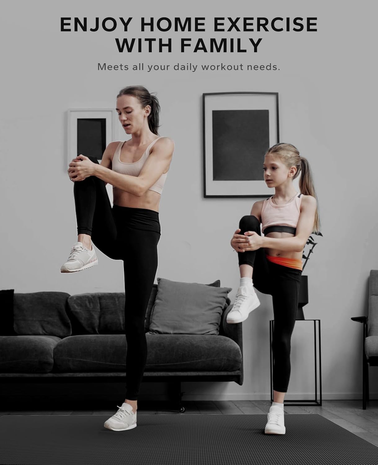 HAPBEAR Extra Large Exercise Mat-7'x5'/6'x8'/6'x9'/6'x10'/6'x12'x8mm(1/3 inch),Non-Slip, Ultra Durable, Thick Workout Mats for Home Gym Flooring Cardio, Yoga Mats for Fitness, High-Density Exercise Mat, Shoes-Friendly