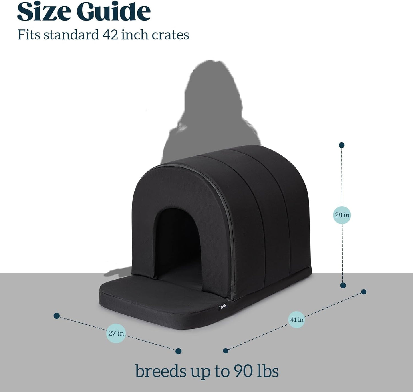 Orthopedic Dog House - Outdoor Waterproof Dog Shelter w/Porch - Indoor Pet House w/Egg-Crate Foam - Cooling - Machine Washable - Ideal for Extra Large Breeds & Fits 42-Inch Crate - 41"x27"