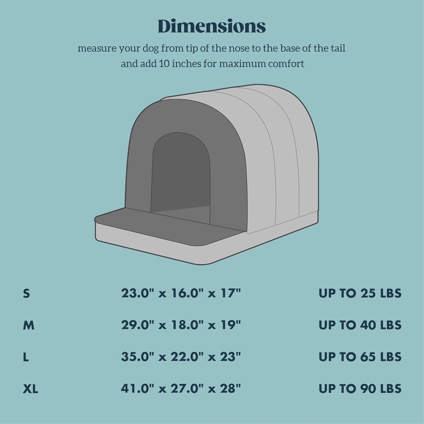 Orthopedic Dog Bed House - Dog House Indoor with Egg-Crate Foam - Tent Bed with Waterproof Lining & Nonskid Bottom, Ideal for Small Breeds & Fits 24-Inch Crate - 23"x16", Charcoal