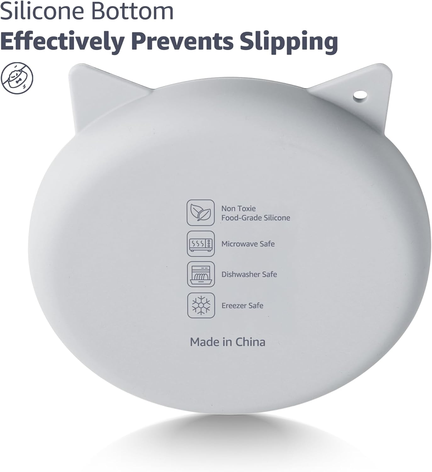 Coomazy Silicone Slow Feeder Dog Cat Bowls, Interactive Puzzle Toy for Pets Dry/Wet Food Training, Keeps Dogs Cats Busy, Prevents Puppy Kitty Overeating (Grey, 0.8 Cup)