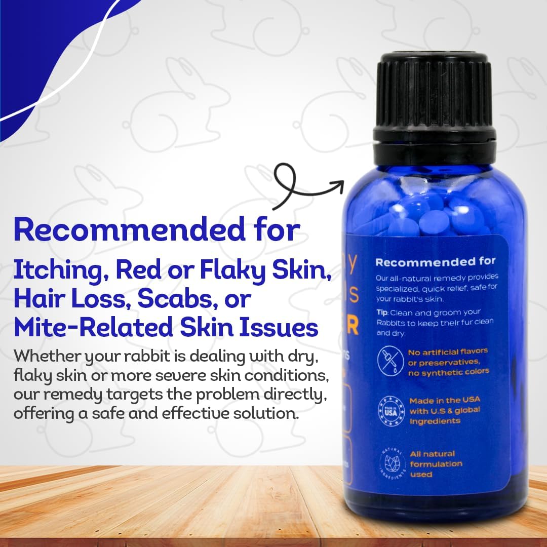 HA4E - Rabbit Skin & Fur Treatment - Natural, Homeopathic Tablets for Itch Relief & Comfortable Skin - 300 Tablets