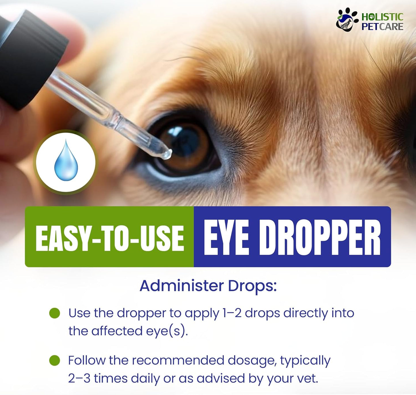 Holistic Pet Care Eye Ulcer Drops - Colloidal Silver with DMSO Eye Drops for Dogs & Cat Eye Infections & Irritations - Eye Care Solution Reduces Cataracts - All Natural Pet Eye Health Care (4 oz)