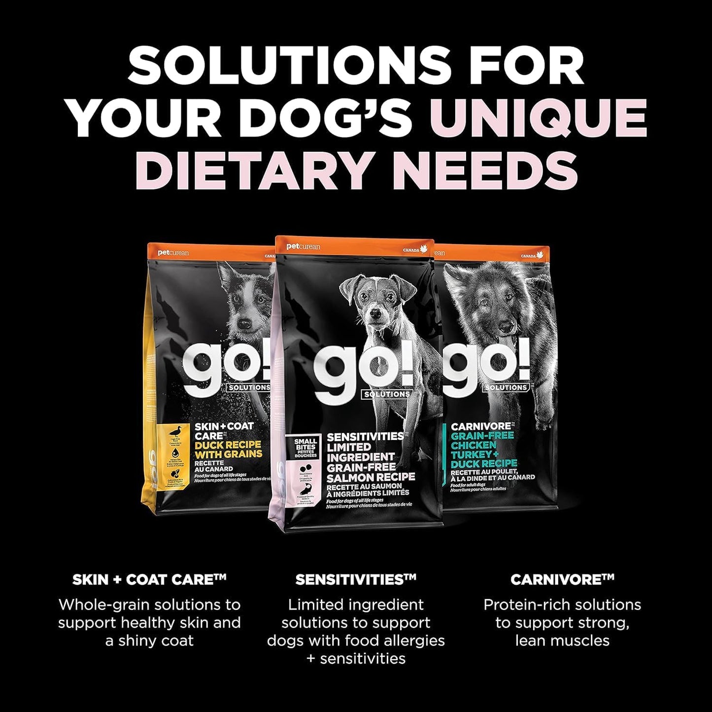 Go! Solutions Sensitivities Limited Ingredients, Grain-Free Dry Dog Food, Small Bites Salmon Recipe for Sensitive Stomach, 3.5 lb Bag