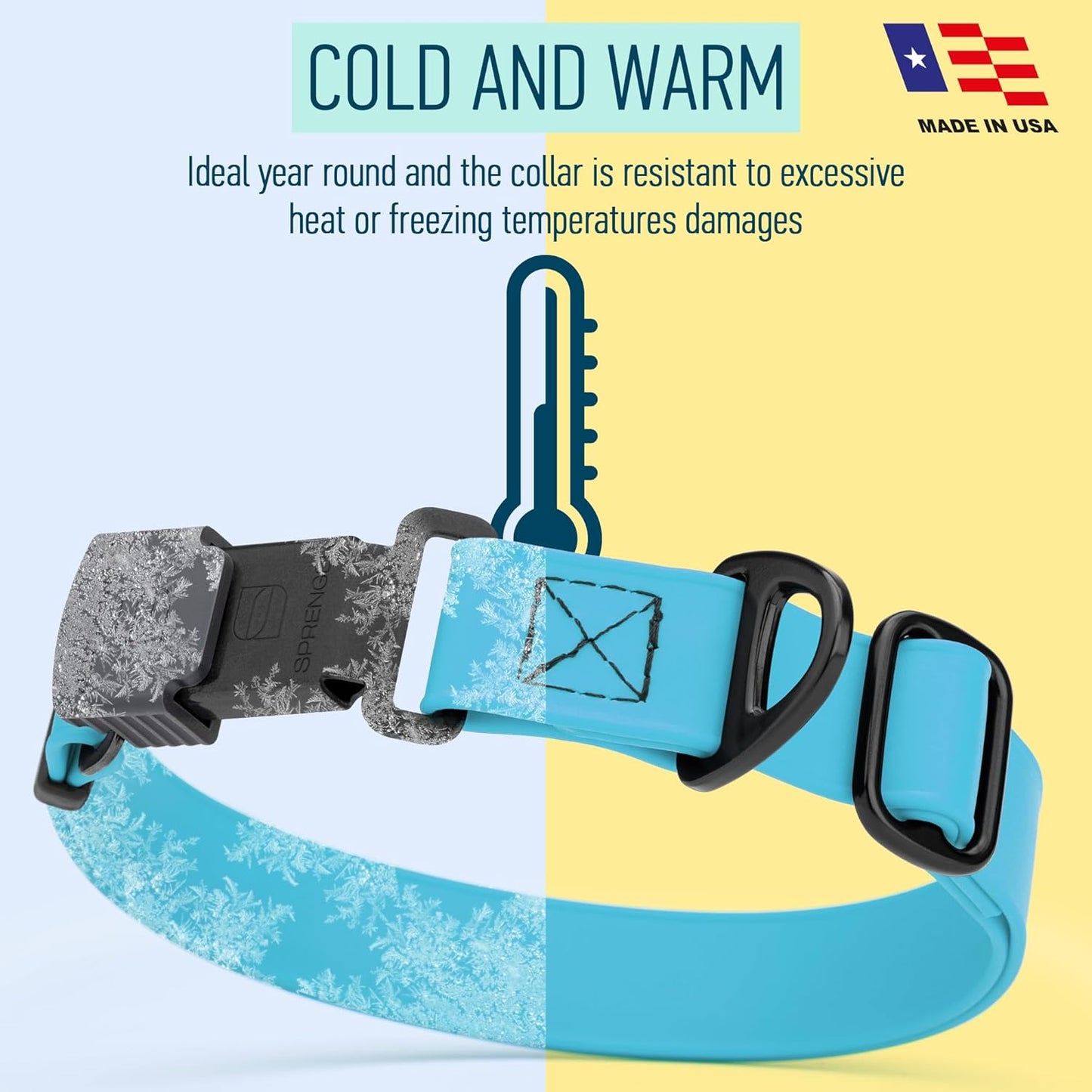 Dogline Biothane Waterproof Dog Collar with Herm Sprenger Stainless Steel Quick Release Buckle – Heavy Duty Tactical Durable Collar for Dogs – Comfortable and Safe Pet Collar, W 3/4" L 12-19" Sky Blue