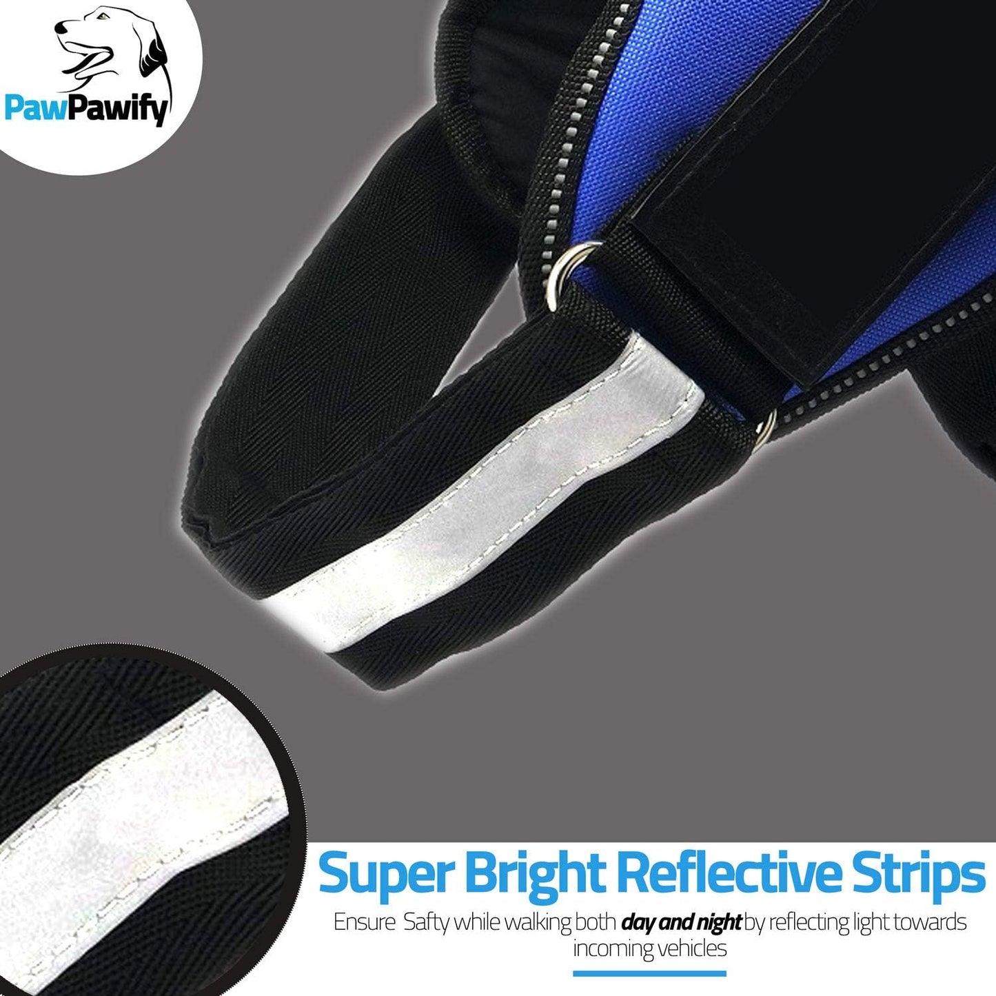 PawPawify Custom No Pull Dog Harness with Name and Phone Number, Heavy Duty Personalized Pet Vest to Prevent Tugging, Pulling, or Choking, Training and Walking (Pink, M (20-40 LBS))