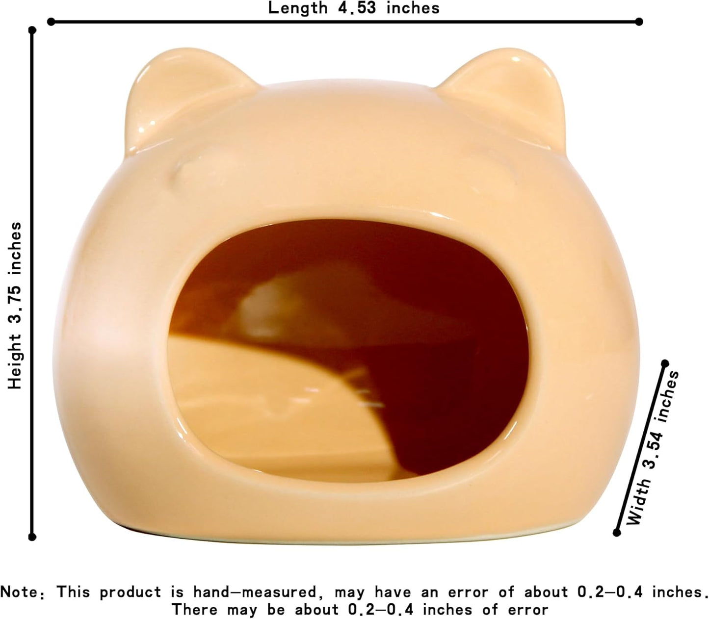 Ceramic Hamster Hideout Hamster House Guinea Pigs Hideout Accessories Hamster cage Accessories Chinchillas Hedgehogs Den and Small Pet Habitats (Orange)