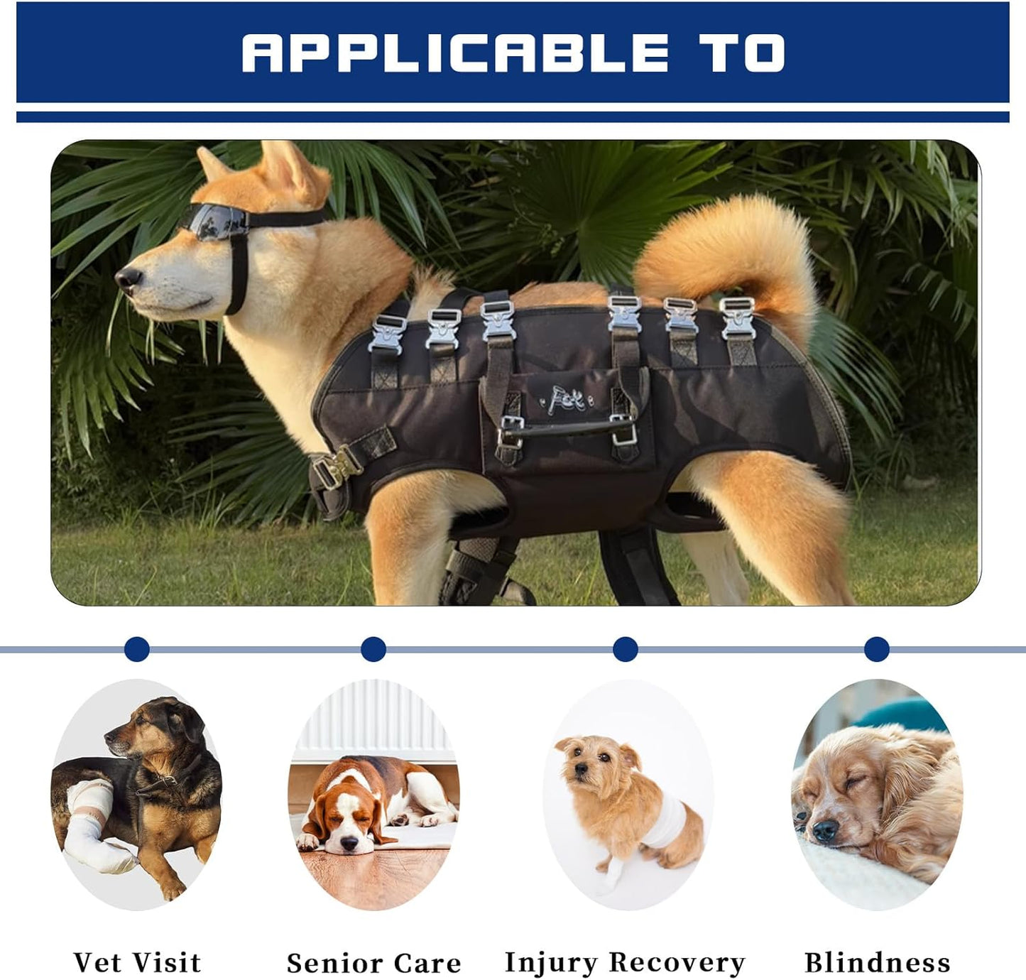 Dog Backpack Carrier - Spine-Friendly for Large Dogs(24-35lbs) Horizontal Design Dog Carrier with Adjustable Back Straps for Joint Injuries, Arthritis, Ideal for Stairs, Elderly Dogs(Size XL)