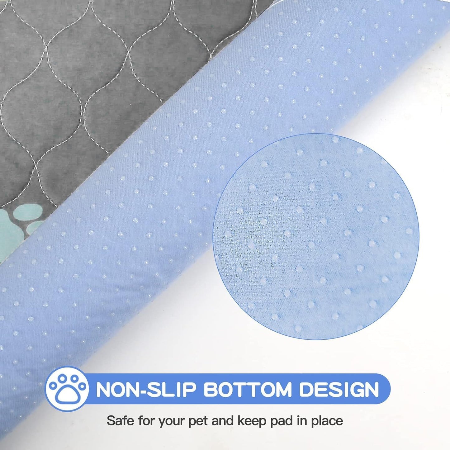 Aitmexcn Washable Puppy Dog Pee Pad, 2PCS 100% Waterproof Whelping Training Mat for Puppy/Senior Dog, Fast Drying Reusable Puppy Pads for Indoor, Outdoor and Car Travel- 48'' x 48'' - Llight Gray