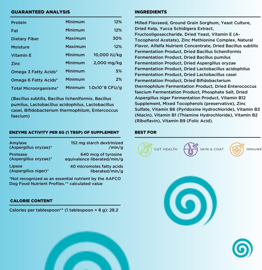 Dinovite 3 in 1 Probiotic for Small Dogs, Skin & Coat, Digestive Health & Joint Relief, Dog Food Toppers, Immune Support, Allergy Relief & Itch Relief Skin Care, 30 Servings (1-18lb)