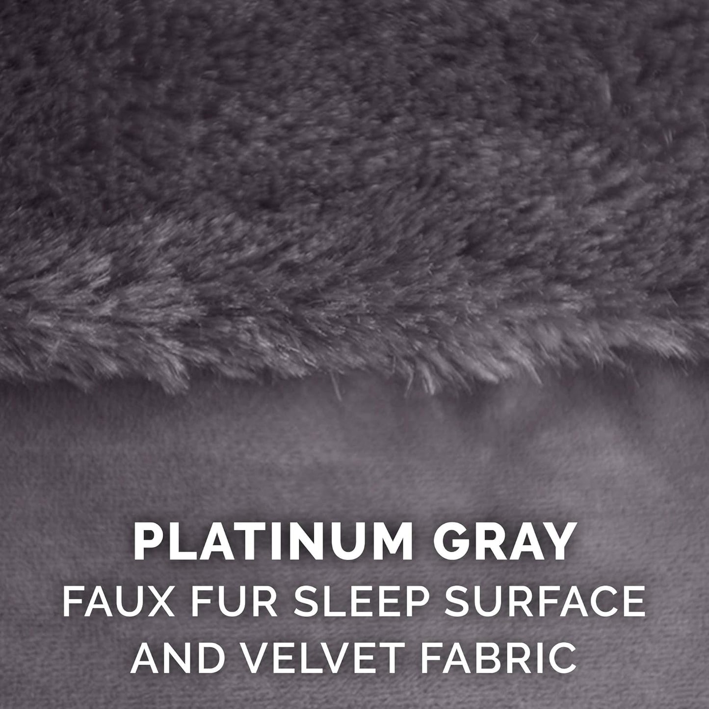 Furhaven Cooling Gel Dog Bed for Medium/Small Dogs w/ Removable Bolsters & Washable Cover, For Dogs Up to 35 lbs - Plush & Velvet L Shaped Chaise - Platinum Gray, Medium