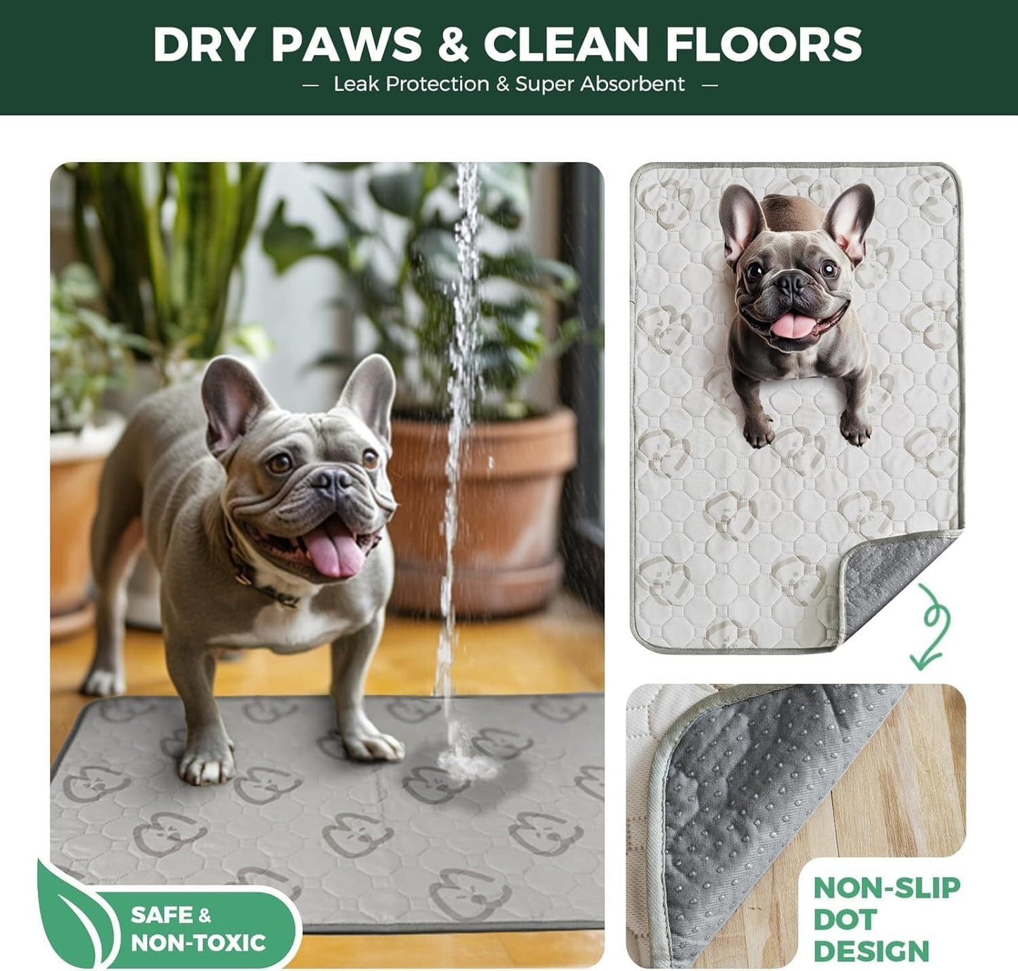 FXW Washable Pee Pads for Dogs, Puppy Pads with Super Absorbent, Specifically Designed for FXW Rollick/Homeplus 24inch 8 Panels Dog Playpen, 29" Octagon, Khaki, 2 Packs