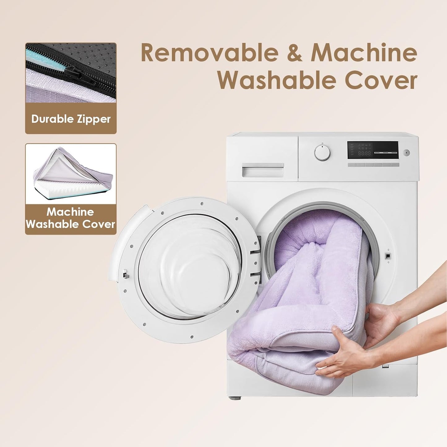 EHEYCIGA Memory Foam XXL Dog Bed for XLarge Sized, Extra Large Orthopedic Dog Sofa with Sides and Waterproof Liner, Washable Bolster Pet Couch with Removable Cover, 52x41x8 Inch, Purple