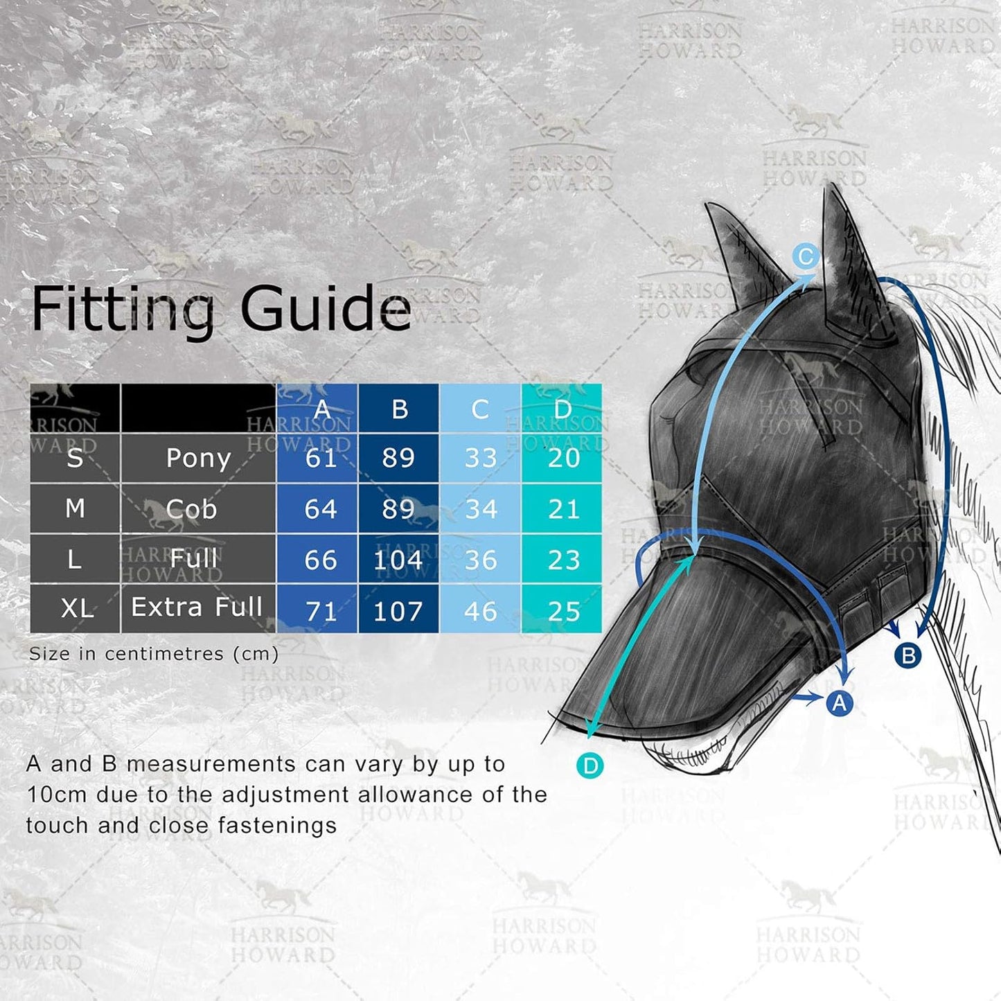 Harrison Howard LumiVista Horse Fly Mask Long Nose with Ears UV Protection for Horse Pine Cones L Full Size