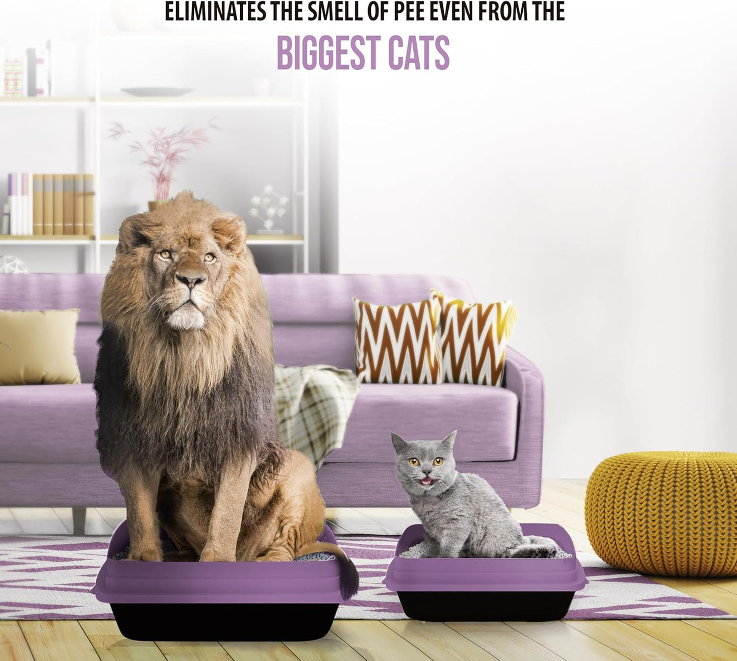 Skoon All Natural Cat Litter (2 Bags) - Lavender - Lightweight, Low Tracking, Non-Clumping Diatom Pebbles Absorb, Lock, and Seal Waste for Best Odor Control