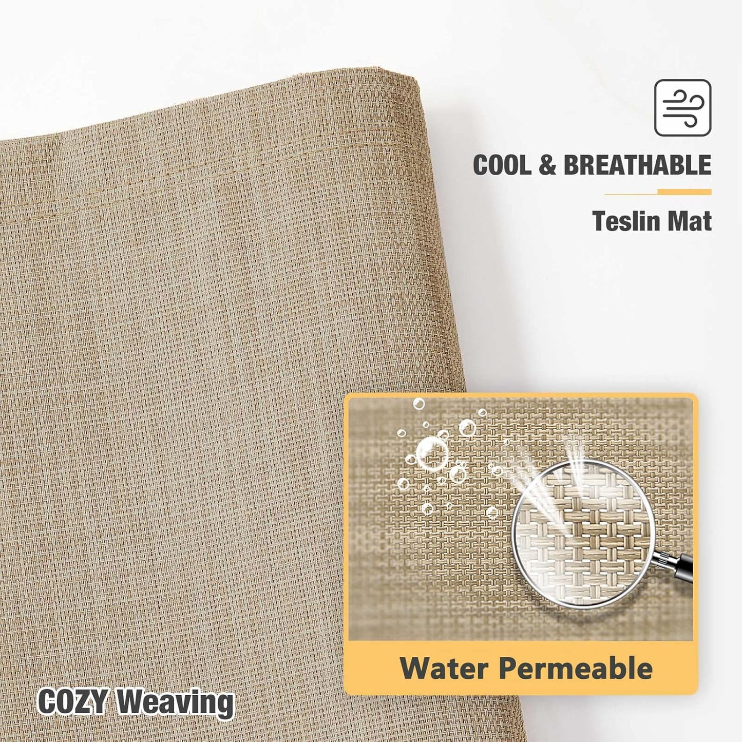 Veehoo Chew Proof Elevated Dog Bed - Cooling Raised Pet Cot - Silver Aluminum Frame and Durable Textilene Mesh Fabric, Unique Designed No-Slip Feet for Indoor or Outdoor Use, Beige Coffee, X Large