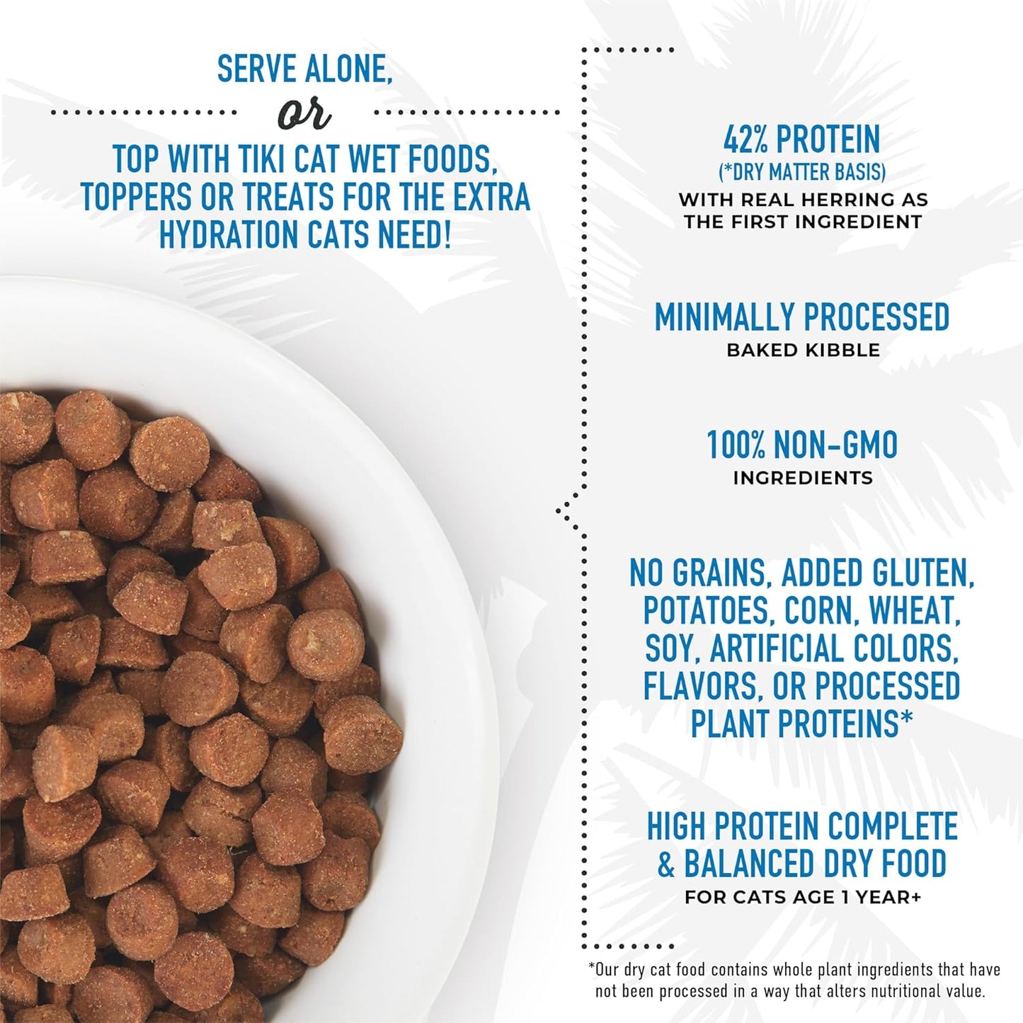 Tiki Cat Born Carnivore High Protein Dry Cat Food, Herring & Salmon Meal, 11.1 lbs. Bag