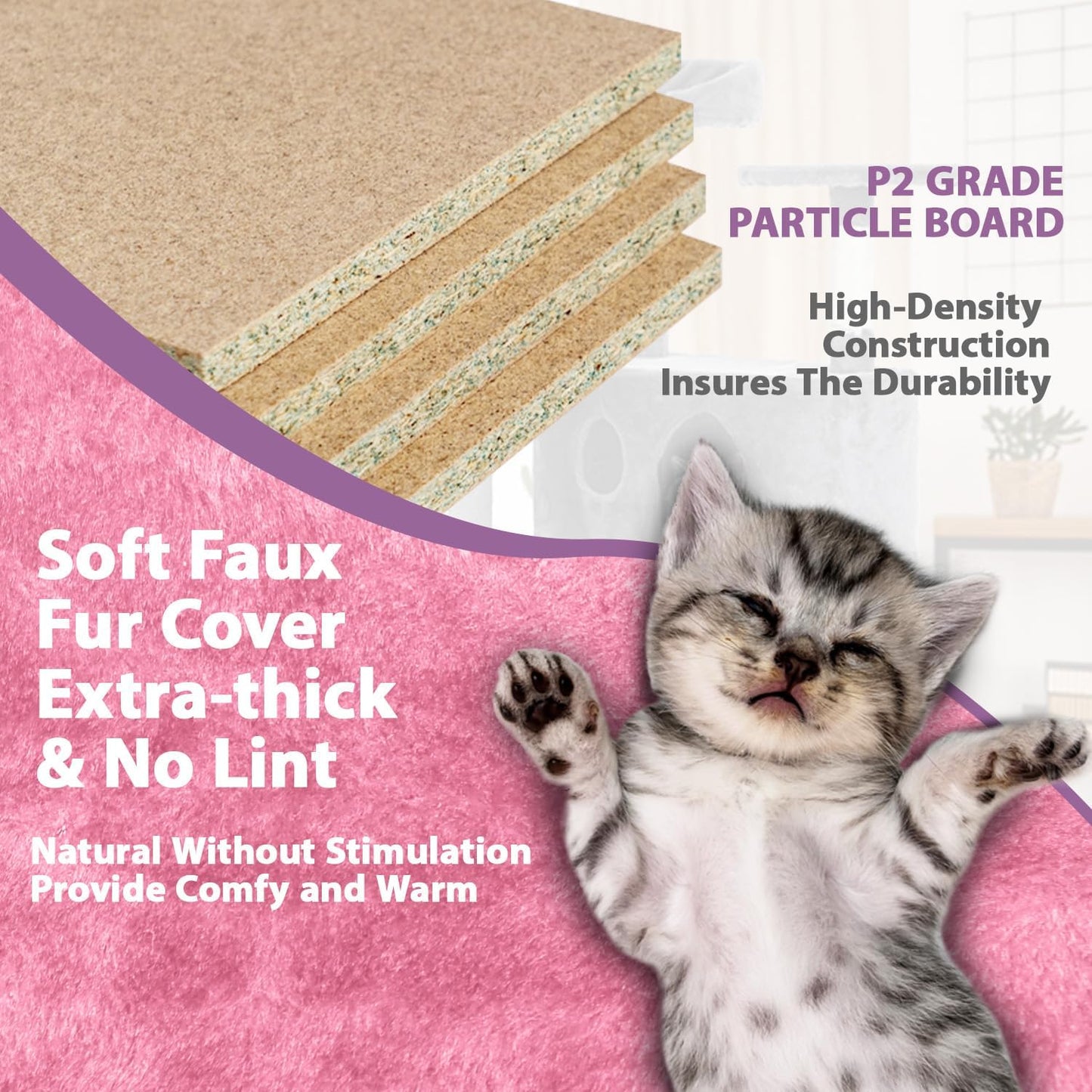 70 inches Cat Tower for Indoor Cats Multi-Level Cat Condos for XL Cat Tree Cat Climbing Tower with Scratching Posts, Hanging Toys,Pink