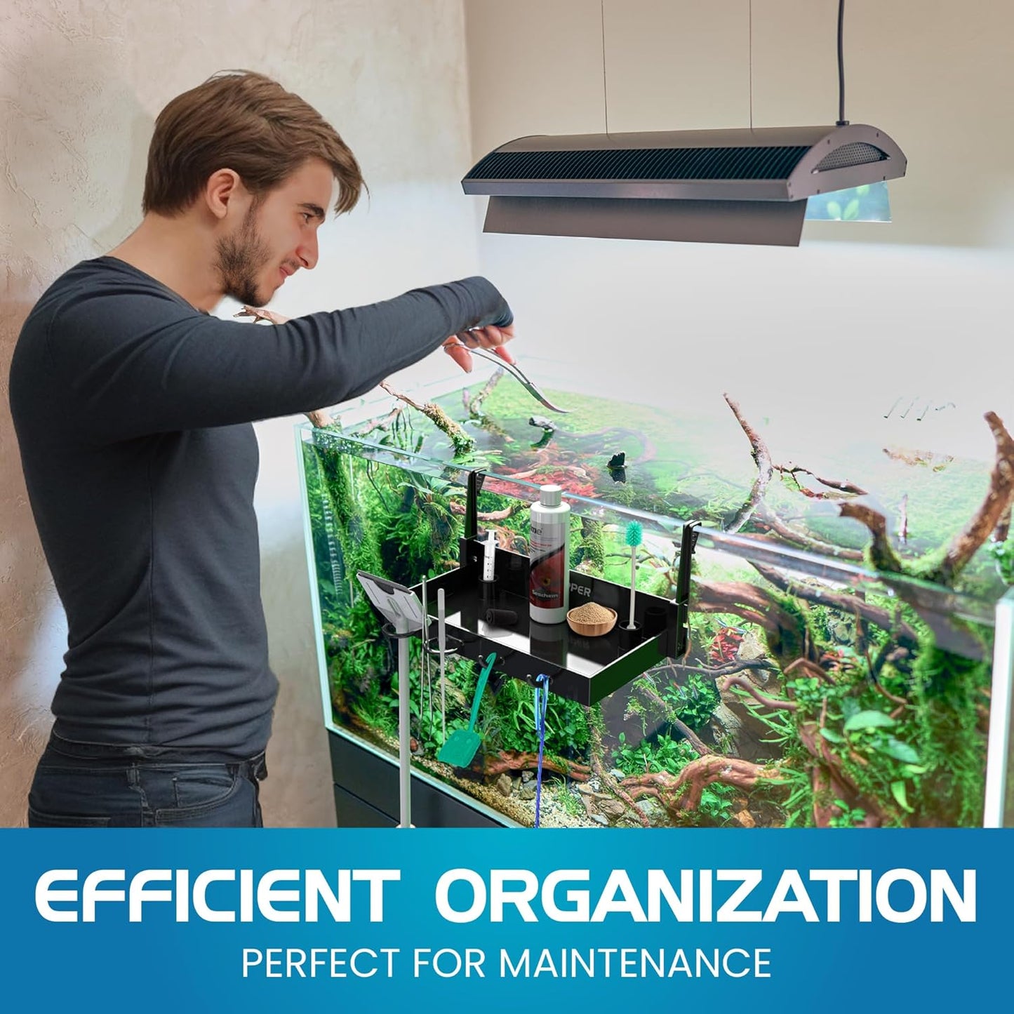 FL!PPER Flipper Tank Buddy - Fish Tank Accessories Organizer, Aquarium Accessories for Fish Tank, Aquarium Supplies, Saltwater Aquarium Accessories, Aquarium Cleaning Tools Storage Rack