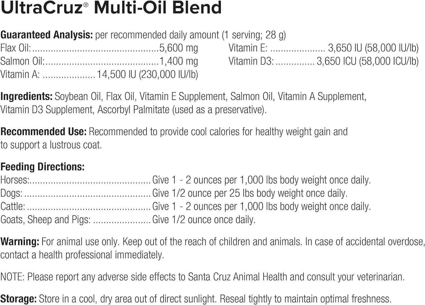 UltraCruz® Equine Multi-Oil Blend, 4 x 1 gal