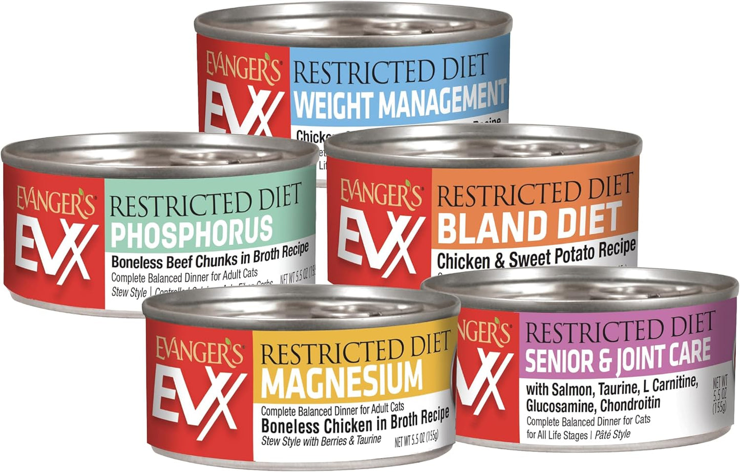 Evanger’s EVX Restricted Diet Senior and Joint Health Canned Cat Food – 24 Count, 5.5 oz Cans Each – Salmon with Taurine, L Carnitine, Glucosamine & Chondroitin – Grain Free Pâté Style