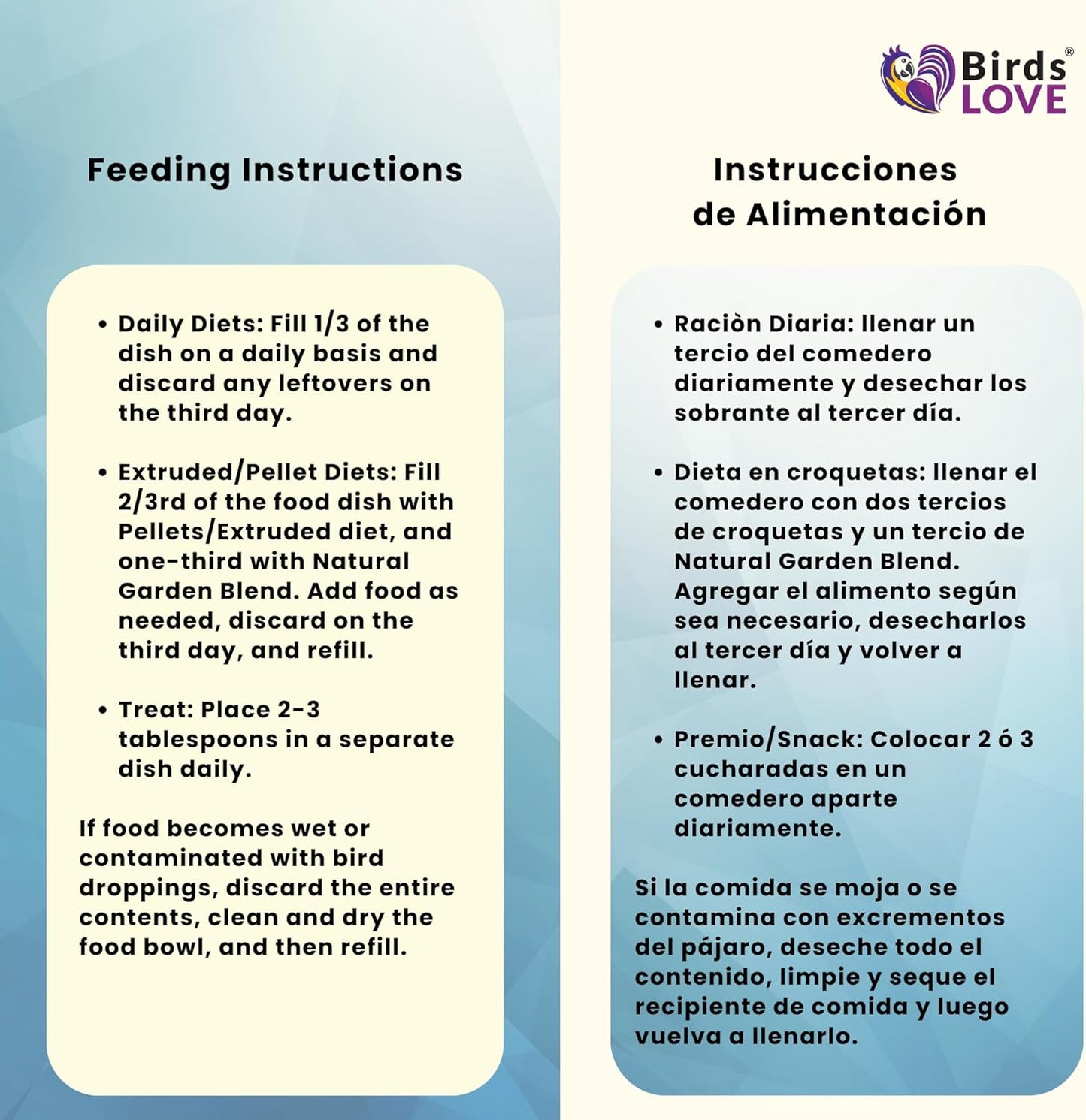 Birds LOVE All Natural Garden Blend Bird Food for Parrots 2lb