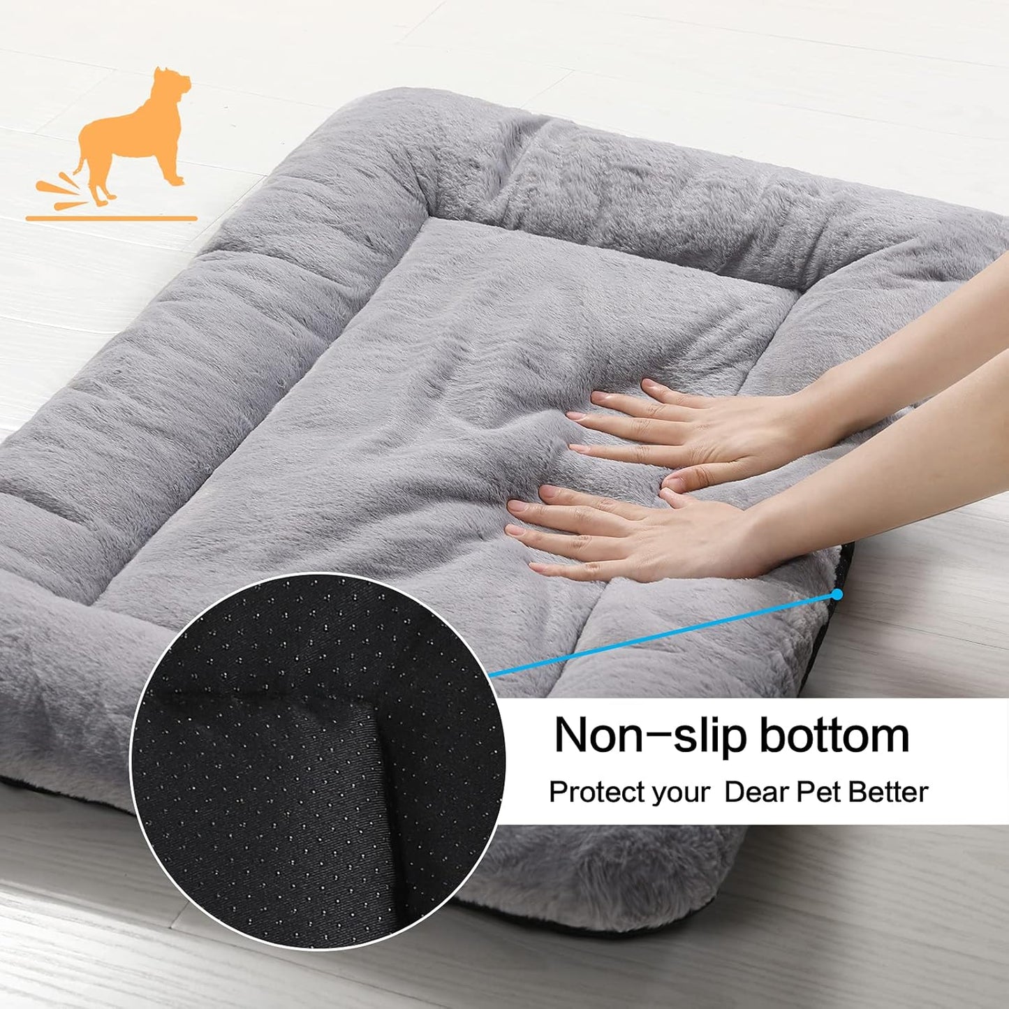 Dog Beds Crate pad for Extral Small Fit Metal, Utral Soft,Washable&Antislip Kennel Pad for Dogs Cozy Sleeping Mat,Gray 22inch