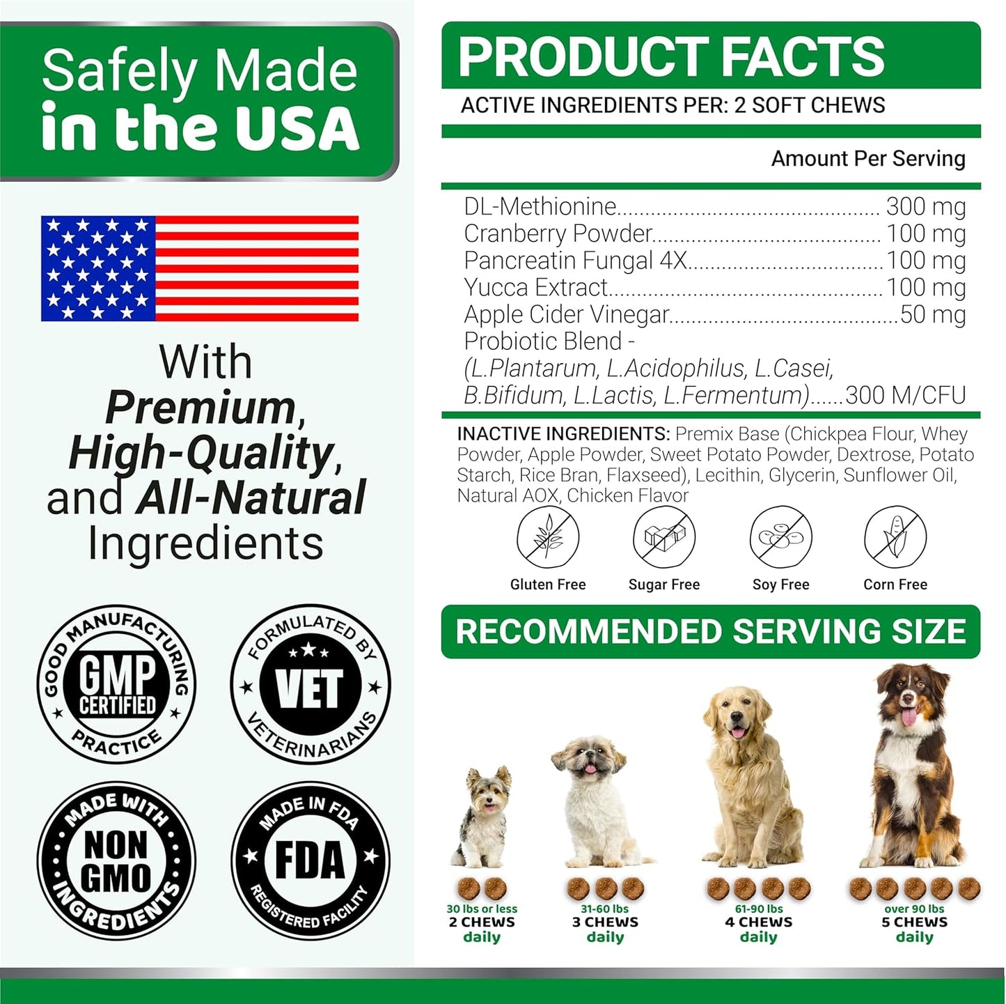 YUMA'S Dog Urine Neutralizer for Lawn - 170 Chews - Advanced Grass Green Savers for Dog Urine - Canine Pee Grass Neutralizer Supplement - Green Lawn Treats with Probiotics and Digestive Enzymes