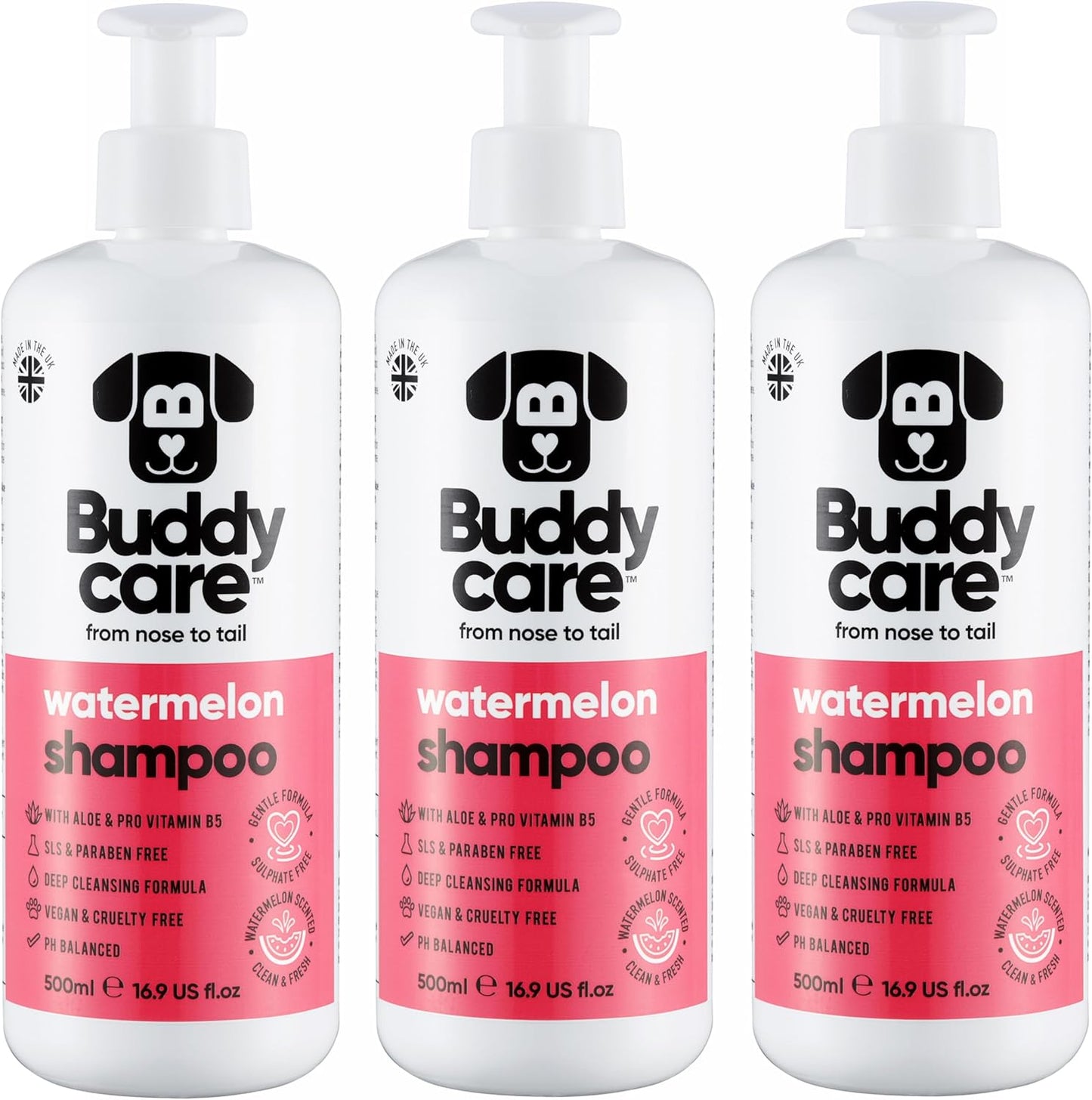 Watermelon Dog Shampoo by Buddycare | with Aloe Vera and Pro Vitamin B5 (50.72oz)