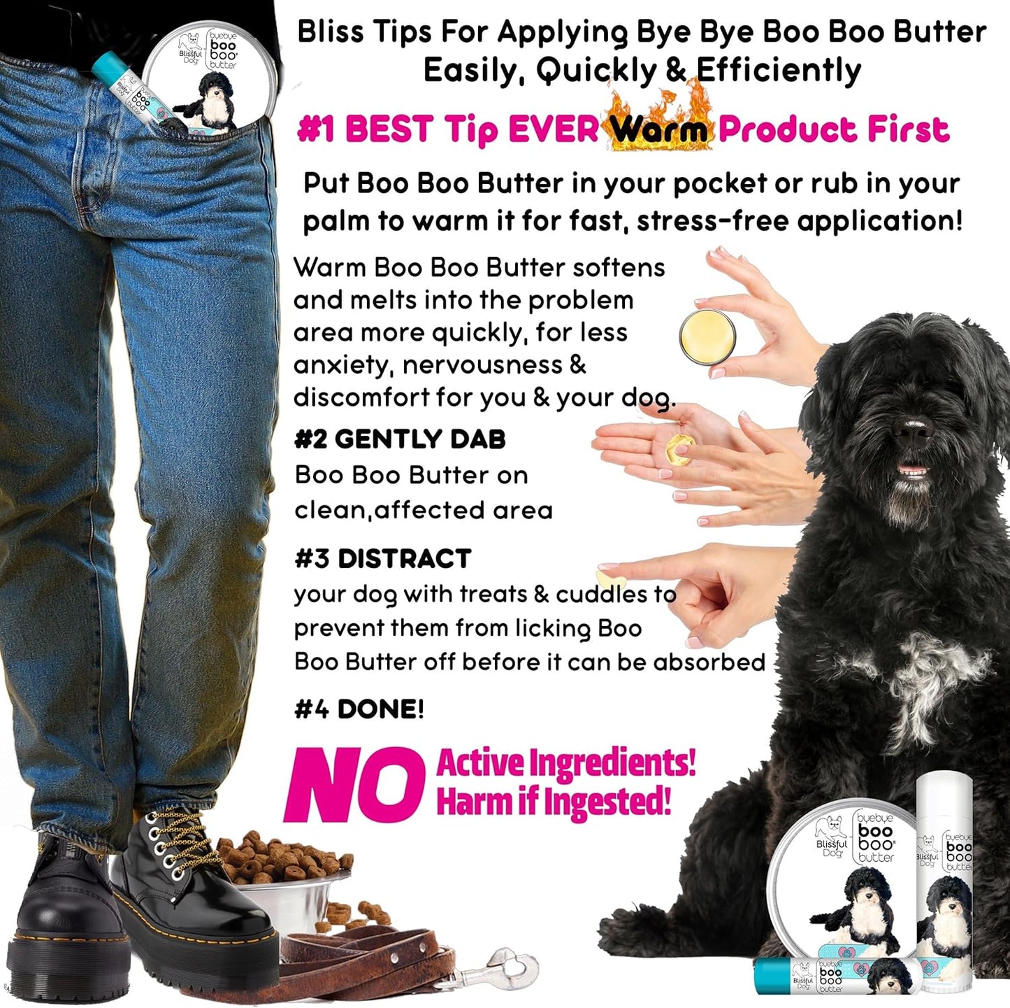 The Blissful Dog Portuguese Water Dog Boo Boo Butter, 16 oz.