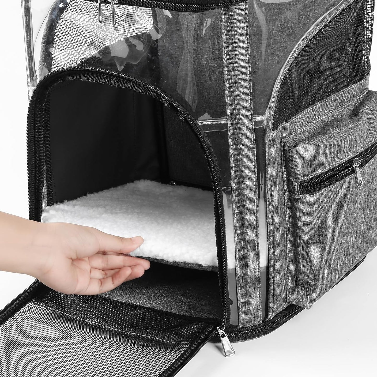 Cat Carriers Dog Carrier Pet for Small Medium Cats Dogs Puppies up to 25 Lbs, TSA Airline Approved Soft Sided, Collapsible Travel Puppy - Black Grey (M: 13" LX11.4 WX17.3 H, Blue)