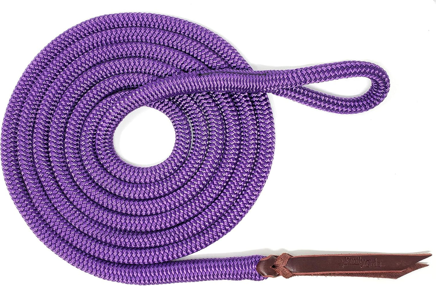 Double Braid Lead Rope with Eye Splice Loop, 12-14FT Lengths (Purple, 14 ft.)
