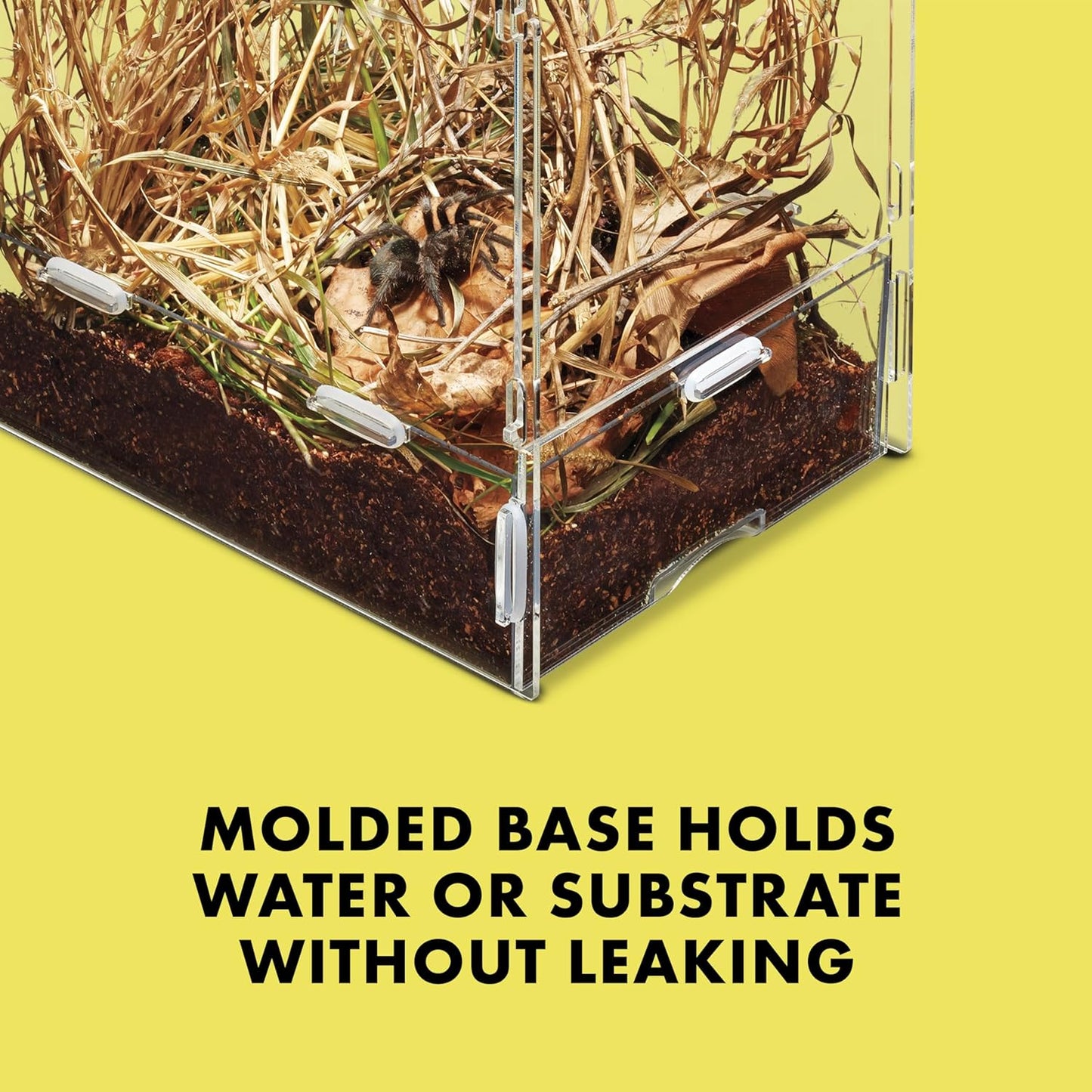 Zilla Micro Habitat Terrarium, Arboreal, with Locking Latch, for Isopods, Spiders, Insects, Small