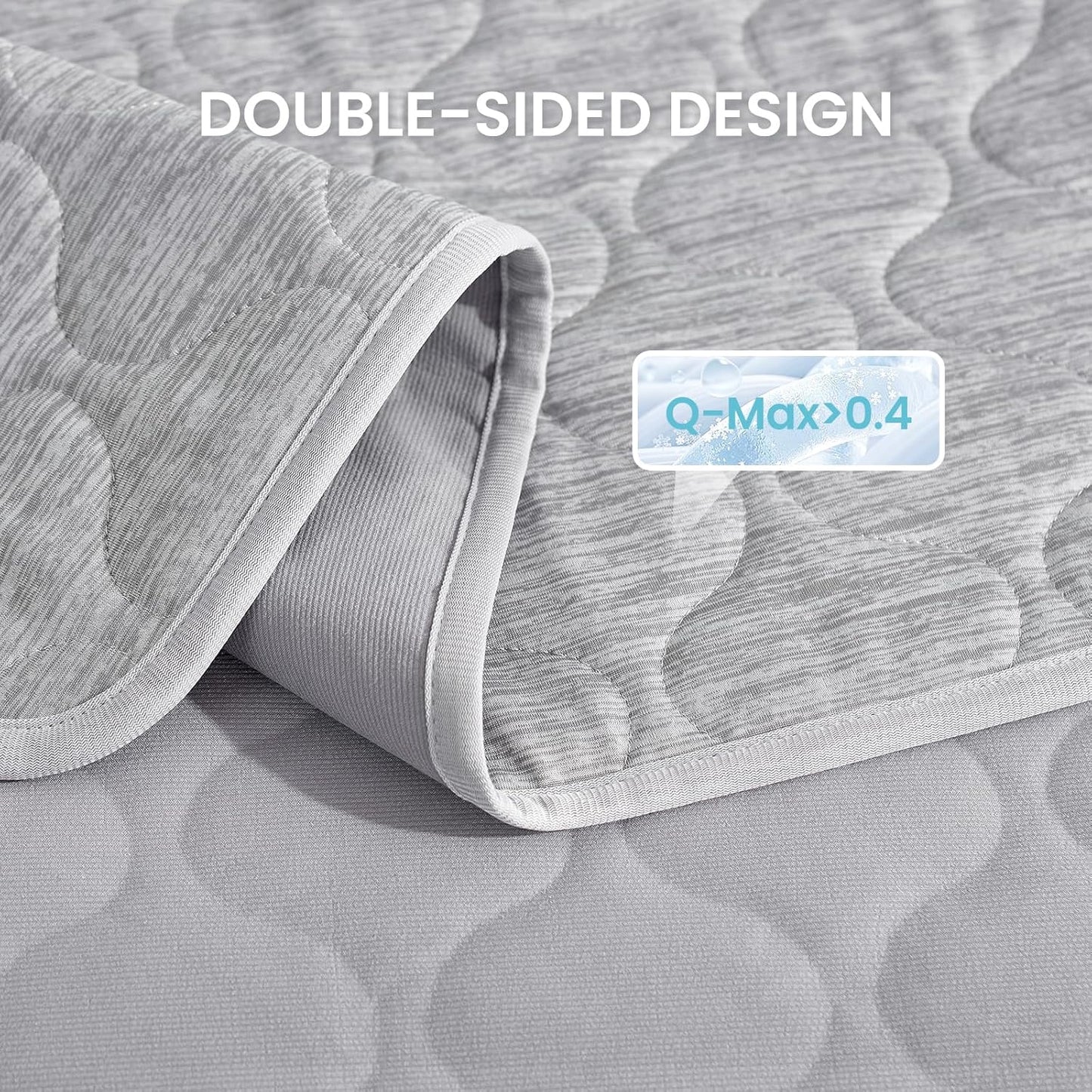 Cozy Bliss Leakproof Cooling Blanket for Large Dogs – Q-Max>0.4, Durable & Washable Dog Cooling Mat for Hot Weather, Soft Pet Throw & Couch Protector for Dogs & Cats, 40x60 Inch, Heather Silver Grey