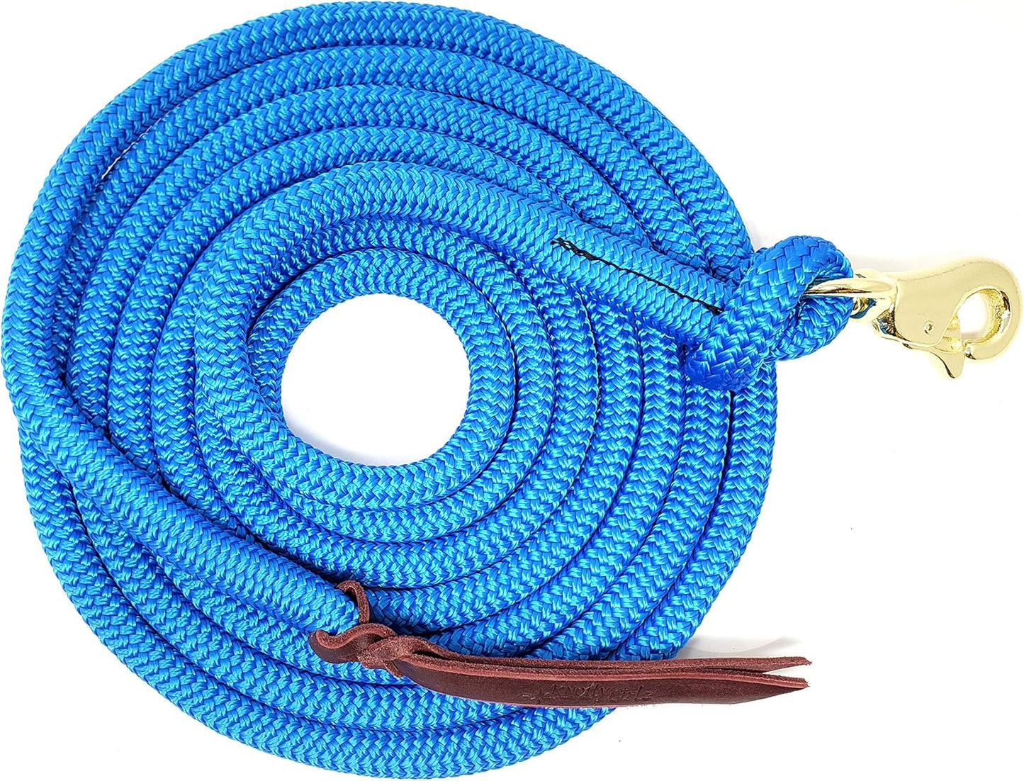 Double Braid Lead Rope with Eye Splice Loop, 12-14FT Lengths (Blue, 14 ft.)
