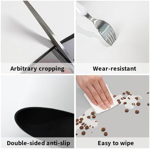 Animal Paws Dog Food Mat Absorbent Bowl Mats No Stains Quick Dry Waterproof Pet Cat Placemats for Food and Water, 30x45cm