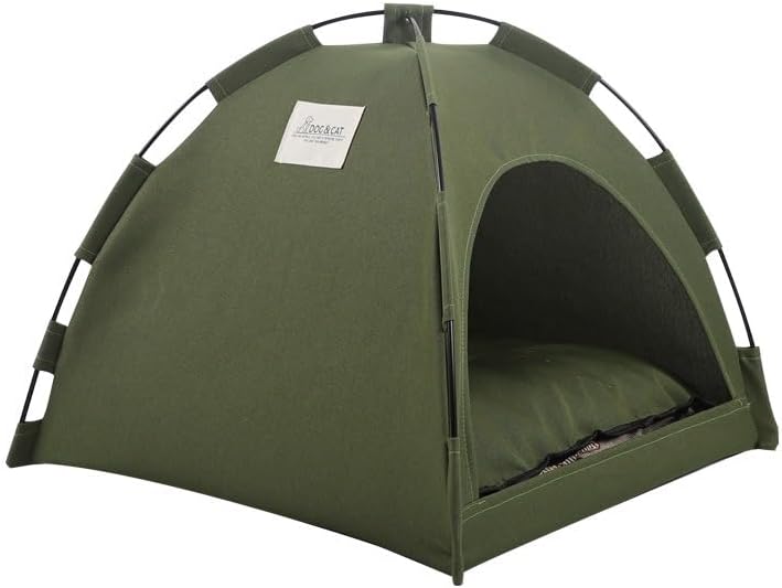 Cat Tent – Lightweight & Breathable Waterproof Shelter Designed for Indoor/Outdoor Adventures, Giving Your pet Safe Outdoor Exploration Joy. (Olive Drab, 15.7×15.7 in)