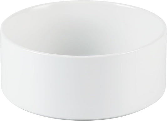 Ceramic Dog Bowl, Food and Water Bowl for Medium Breed Dog, Pet Bowl for Replacement (7.3 inch, Single Bowl, White)