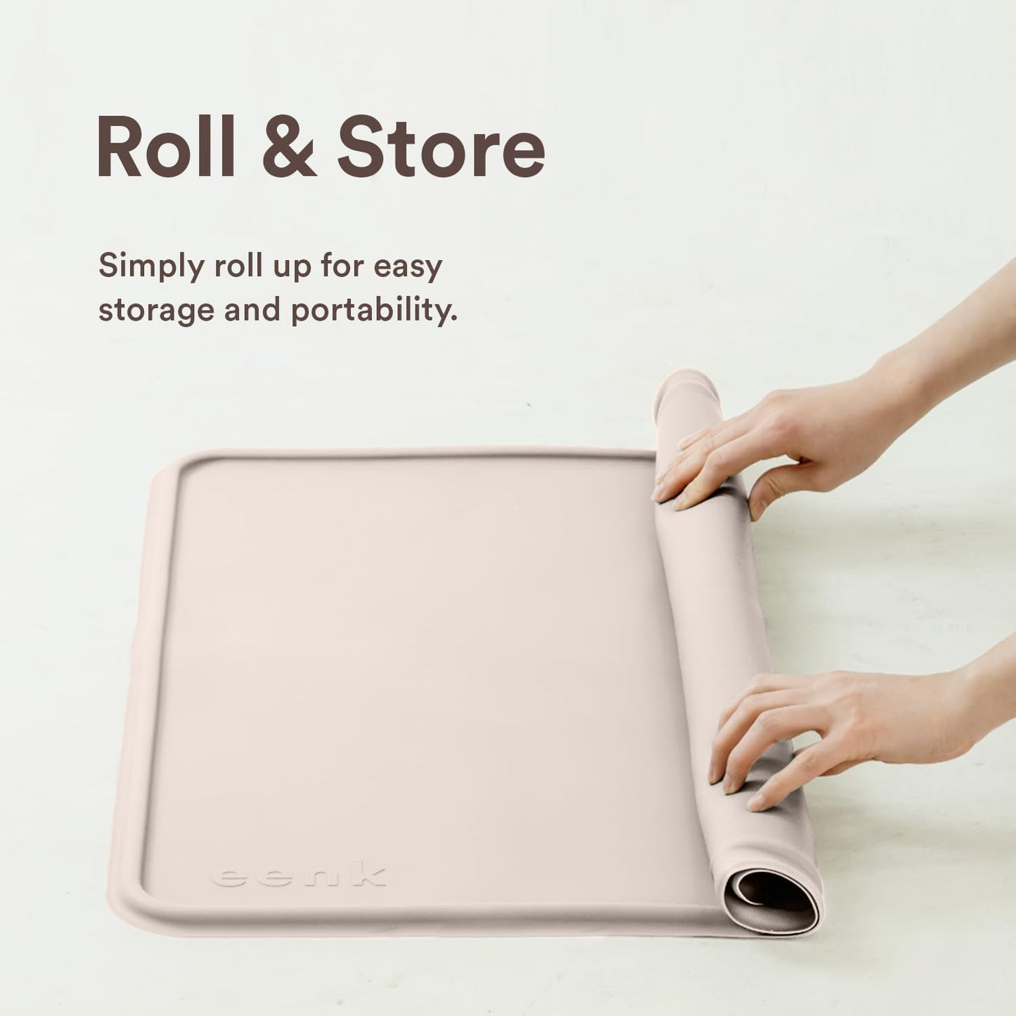 Pee Pad Tray Holder for Dogs - Fits Up to 22 x 22 in. Square Potty Training Pads No Spill Raised Lip High Edge Silicone Mat, Extra Thick and Non-Slip for Indoor Floor Protection (Small, Beige) | eenk