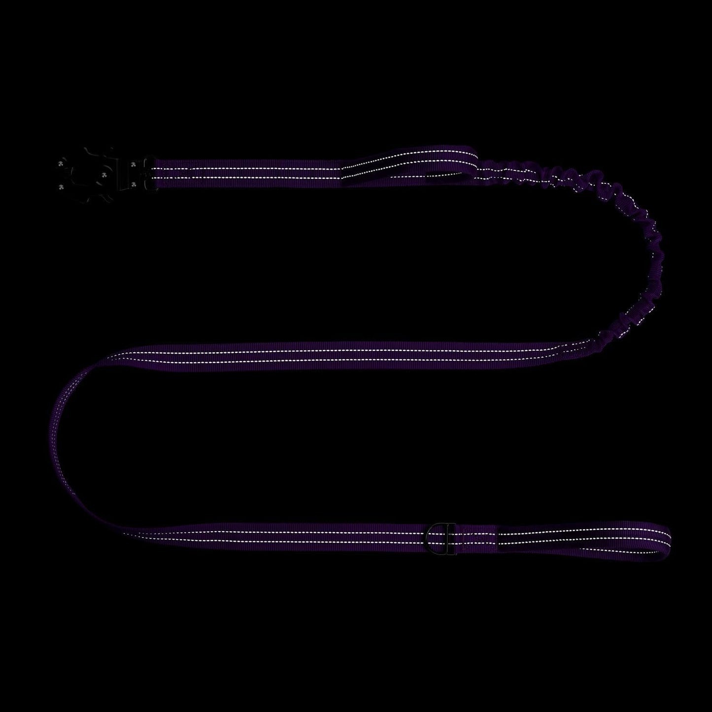 ICEFANG Tactical Dog Leash,K9 Training Walking Bungee Lead with 2 Control Handle,Heavy Duty Quick Release Metal Clasp,for Medium Large Breed (Reflective Purple, 6 FT)