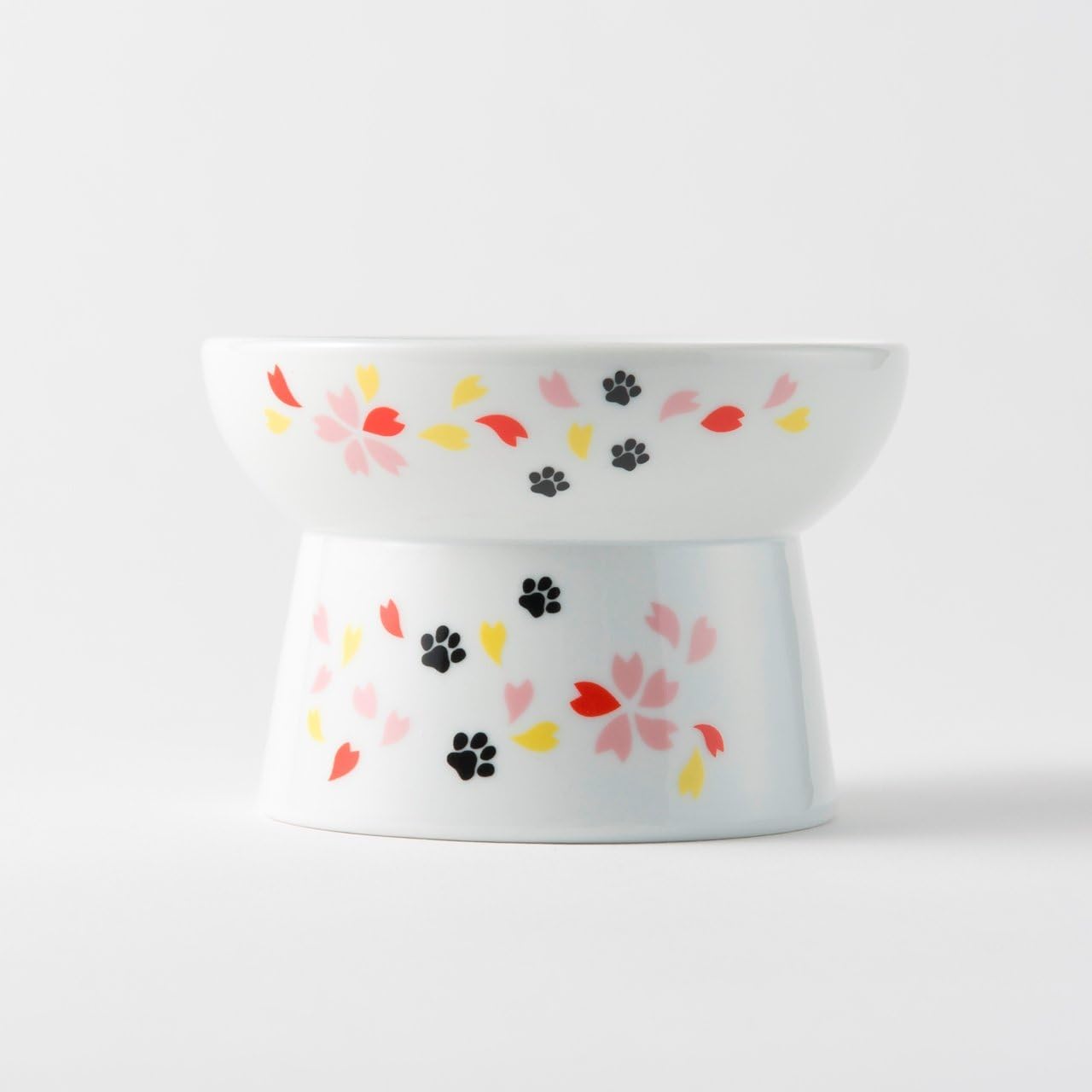 Necoichi Elevated Cat Food Bowl Prevent Neck & Whisker Fatigue, Dishwasher and Microwave Safe, No.1 Seller in Japan! (Sakura, Regular)