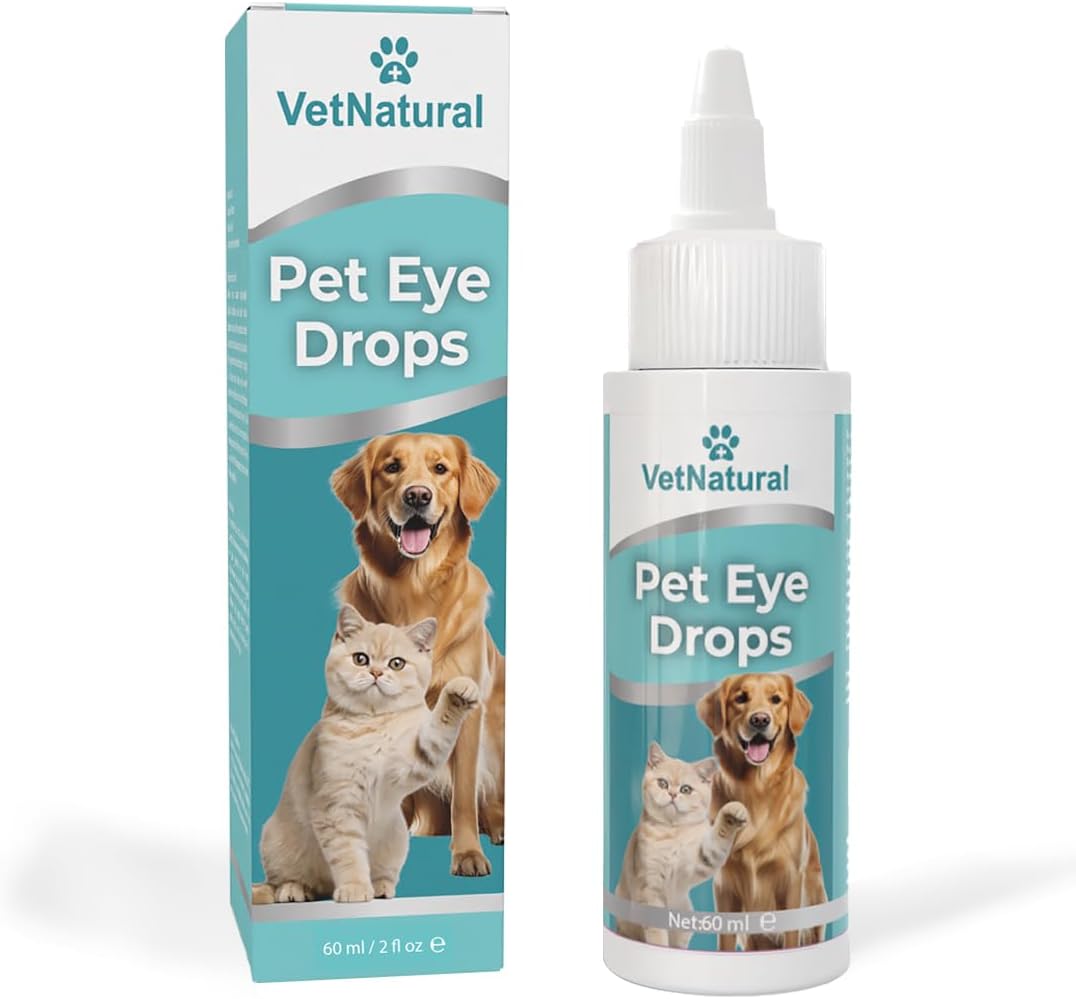 GÜLLÜOGLU 60ml Pet Eye Drops & Eye Wash for Dogs & Cats – Fast Relief for Itching, Irritation, Pink Eye & Allergy Symptoms – Gentle, Safe, Natural Formula for All Animals – Large 60ml Bottle