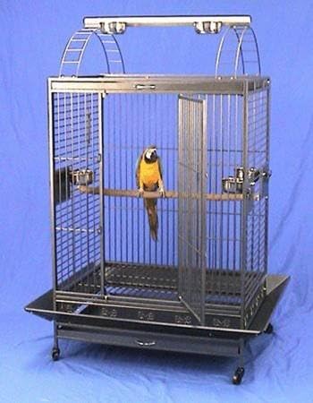 4 Size, Strong Castle PlayTop Parrot Cage for Large Macaws Cockatoos African Grey Amazon 40" x 30" x 73"H On Strong 6MM Wire