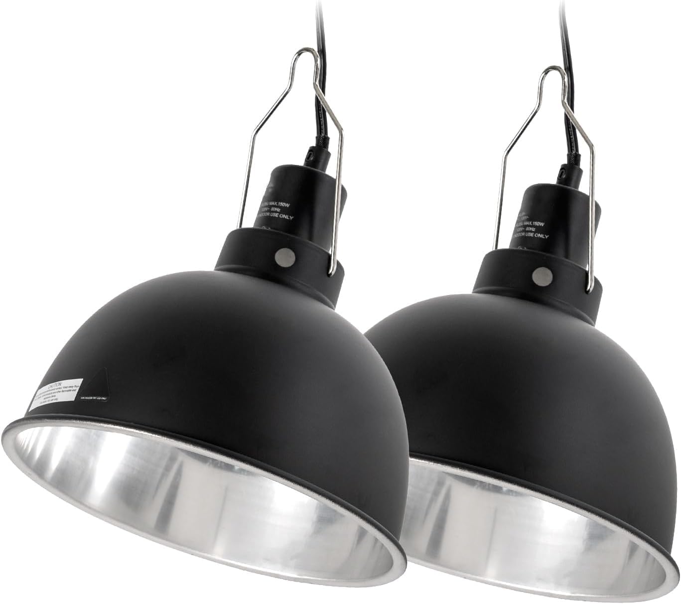 Reptile Light Fixture 2 Pack, 8.5 in Deep Dome Reptile Heat Lamp Fixture, Optical Reflection Terrarium Light Fixture for Reptile UVB UVA Heat Basking Bulbs, Separate Switch & Hook