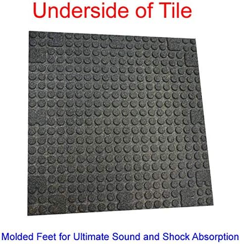 American Floor Mats - Extreme Rubber Gym Tiles - 1 Inch Thick Colorful Rubber Gym Tiles - Superior Shock and Sound Absorbing Tiles - 35% Gold/Grey/White 25 Tile Pack (Covers 100 Sq Ft)
