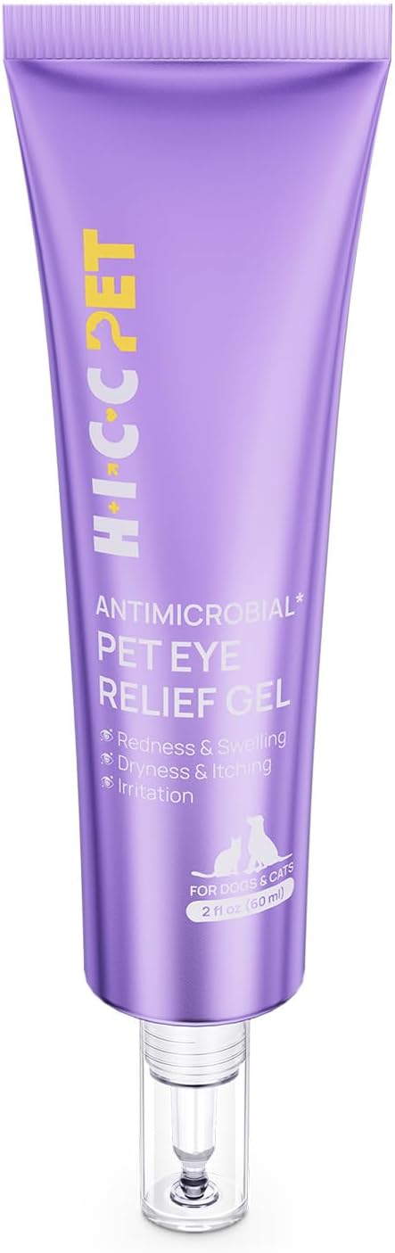 HICC PET Dog Eye Gel, Vet-Recommended Dog Eye Infection Treatment, Cat Eye Drops Wash, Soothes Irritation, Moisturizes Dry Eyes, Pet Eye Drops Ointment Alternative for Dogs, Cats, Horses. 2 fl oz